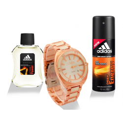 Buy 3 In 1 Bundle Offer, Lumex Quartz Watch For Men, Adidas Extreme Power For Men 100ML, Adidas Deep Energy Deo Body Spray For Men, 150ML, LU076
